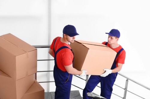 Flat removals team planning a move in Waterloo with loading access in a central London street