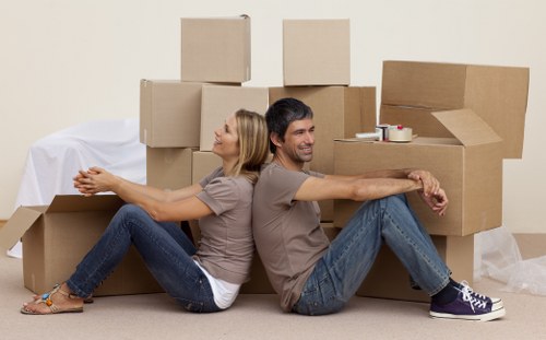 Packed belongings loaded safely into a removal van in Waterloo