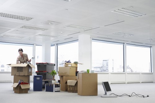 Packed boxes and furniture ready for student removals in Waterloo